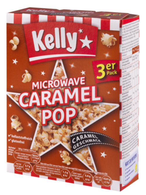 Verpackung von Kelly Microwave Caramel Pop