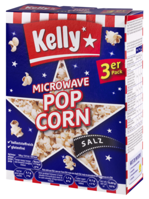 Verpackung von Kelly Microwave Popcorn Salz