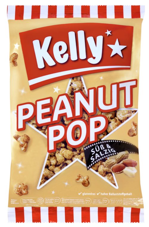 Verpackung von Kelly PEANUT-POP süß & salzig