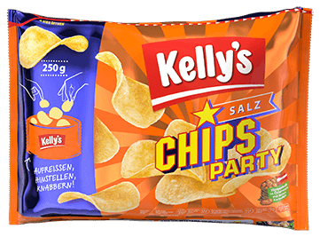 Verpackung von Kelly's Chips Party Salz
