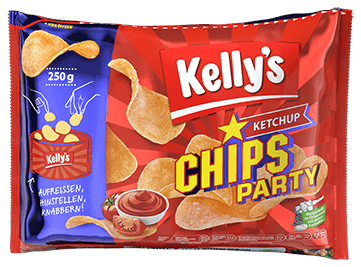 Verpackung von Kelly’s Chips Party Ketchup