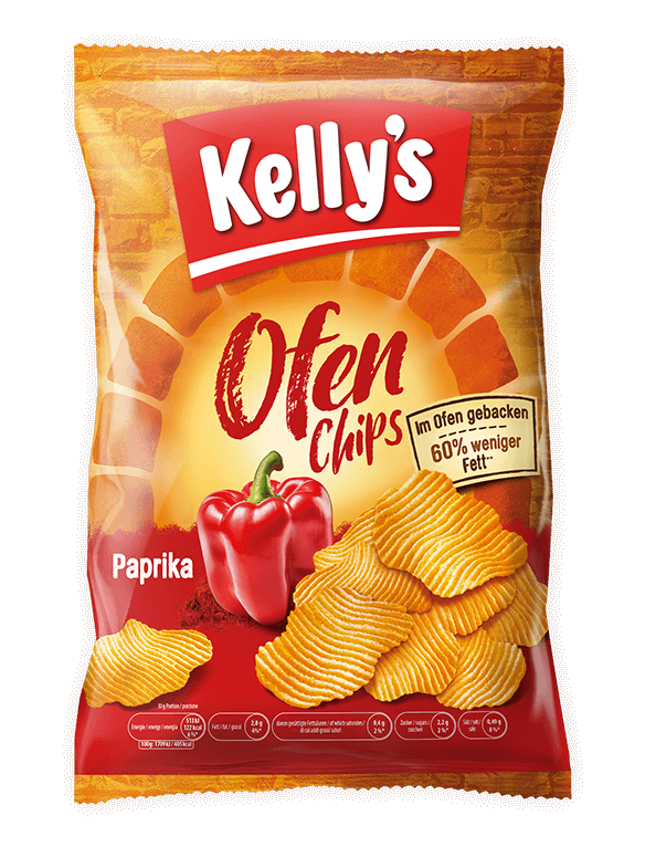 Verpackung von Kelly's Ofenchips Paprika