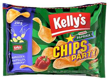 Verpackung von Kelly's Chips Party Paprika