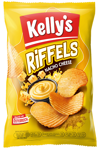 Verpackung von Kelly’s Riffels Nacho Cheese