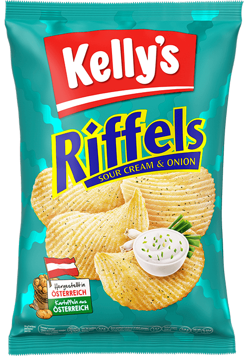 Verpackung von Kelly’s Riffels Sour Cream & Onion