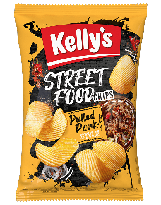 Verpackung von Street Food Chips Pulled Pork