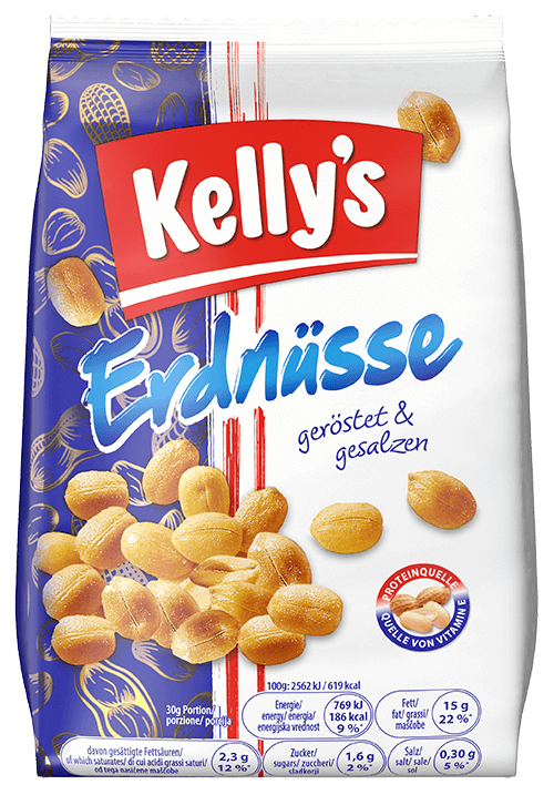 Verpackung von Kelly's Erdnüsse geröstet und gesalzen