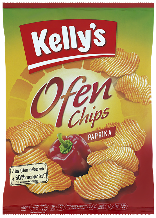 Verpackung von Kelly's Ofenchips Paprika