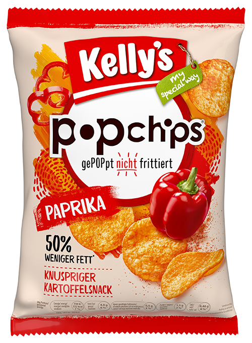 Verpackung von Kelly's Popchips Paprika