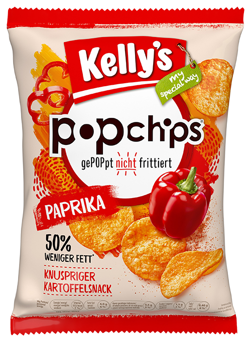 Verpackung von Kelly’s Popchips Paprika