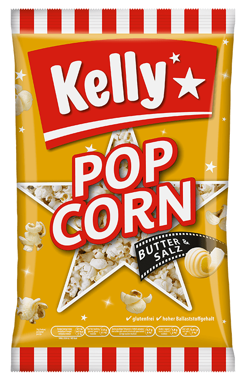 Verpackung von Kelly Popcorn Butter & Salz