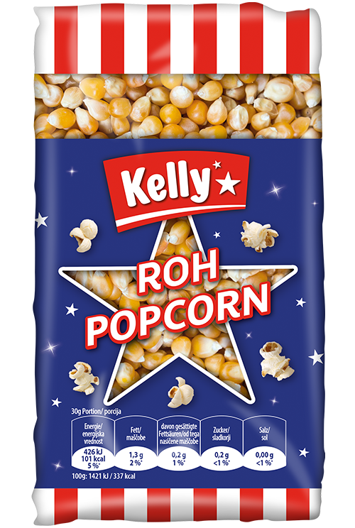 Verpackung von Kelly Roh Popcorn