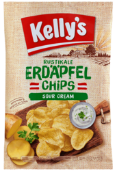 Verpackung von Kelly’s Erdäpfelchips Sour Cream