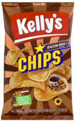 Verpackung von Kelly's Chips Bacon BBQ Style
