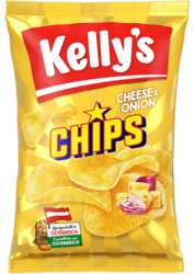 Verpackung von Kelly's Chips Cheese & Onion