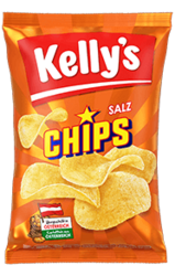 Verpackung von Kelly's Chips Salz