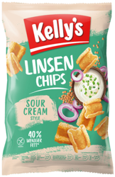 Verpackung von Kelly's Linsenchips Sour Cream