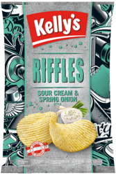 Verpackung von Kelly's Riffles Sour Cream & Spring Onion