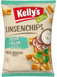 Verpackung von Kelly's Linsenchips Sour Cream