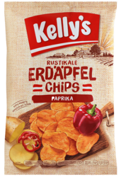 Verpackung von Kelly's Erdäpfelchips Paprika