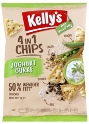 Verpackung von Kelly's 4 in 1 Chips Joghurt Gurke