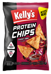 Verpackung von Kelly’s Protein Chips BBQ Style