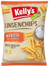 Verpackung von Kelly’s Linsenchips seasoned with Sea Salt